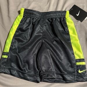 Nike Kids Black Shorts with Neon Green Accents